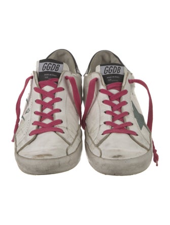 Golden Goose Leather Glitter Accents Sneakers
