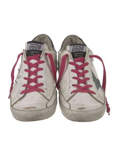 Golden Goose Leather Glitter Accents Sneakers