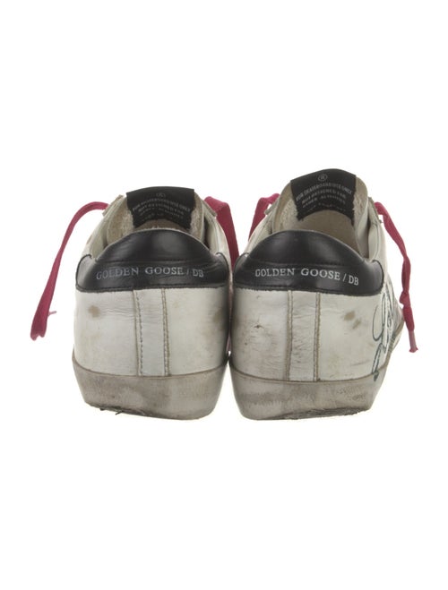 Golden Goose Leather Glitter Accents Sneakers