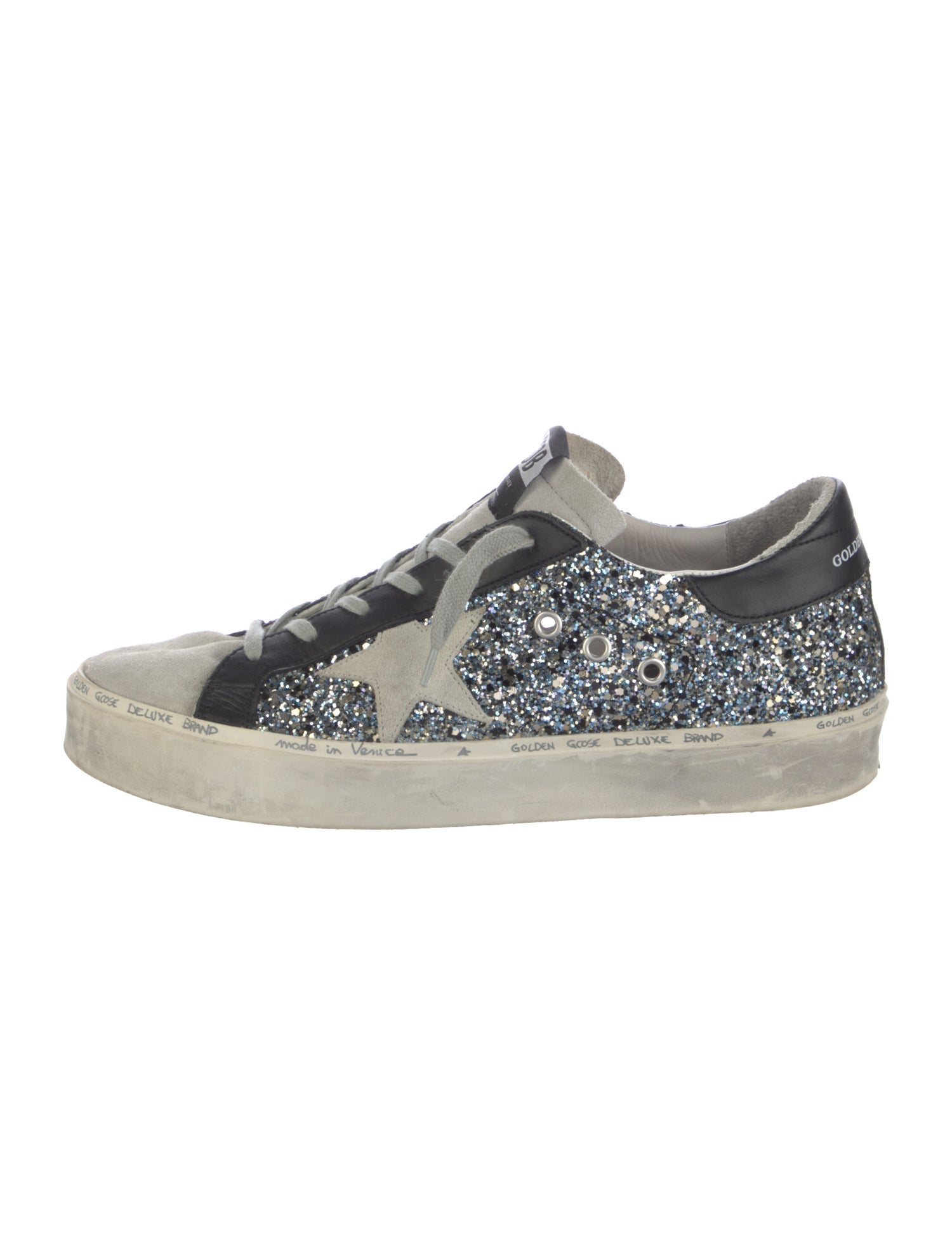 Golden Goose Glitter Printed Sneakers