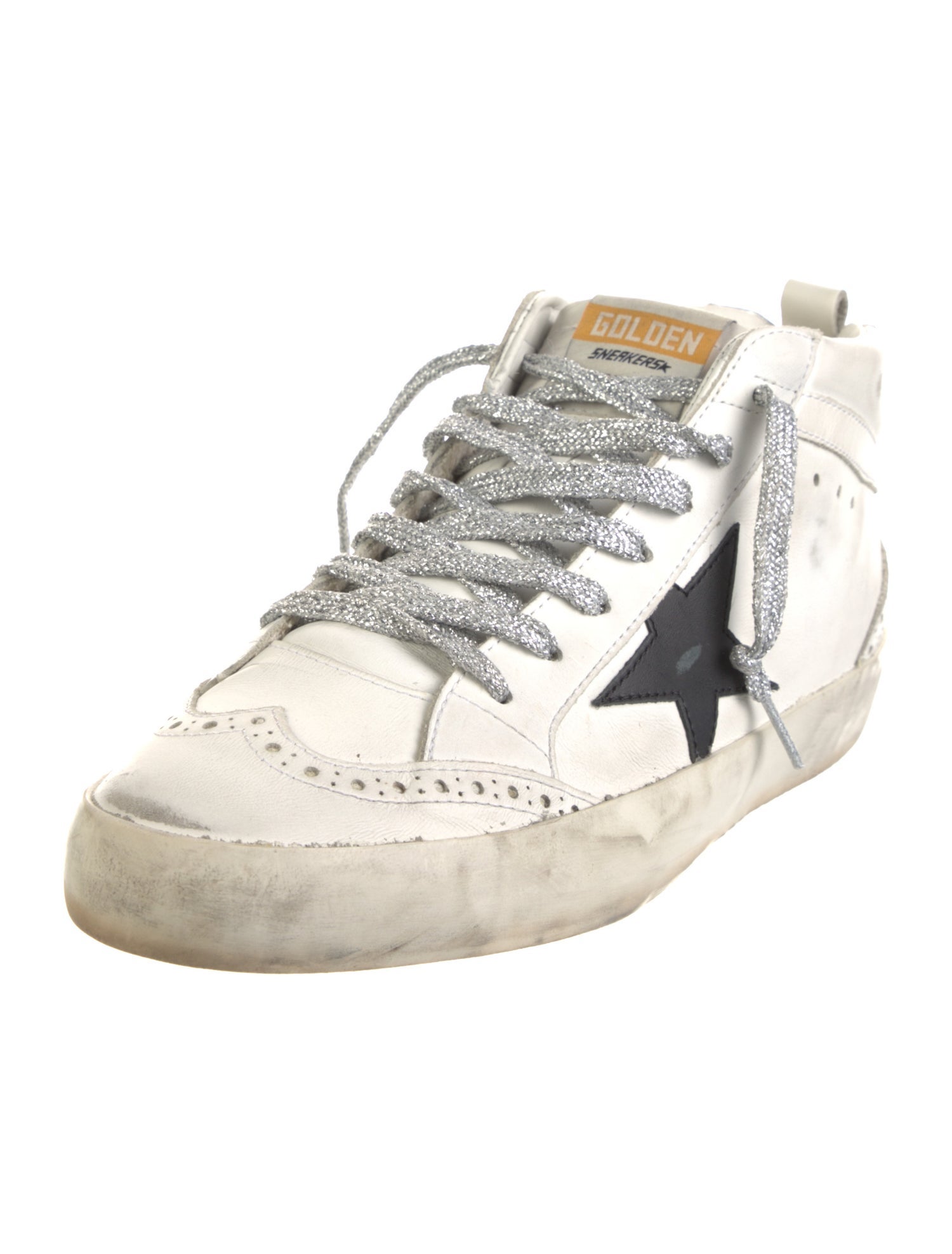 Golden Goose Leather Printed Sneakers