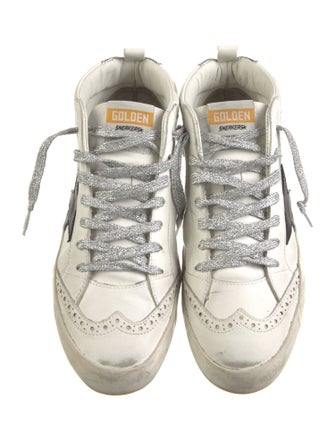 Golden Goose Leather Printed Sneakers