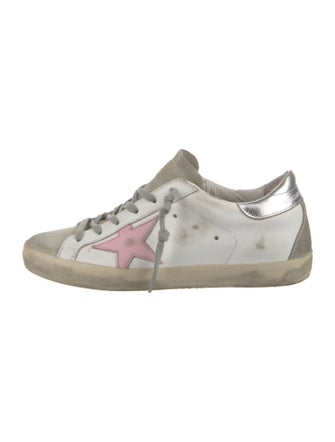 Golden Goose Leather Graphic Print Sneakers