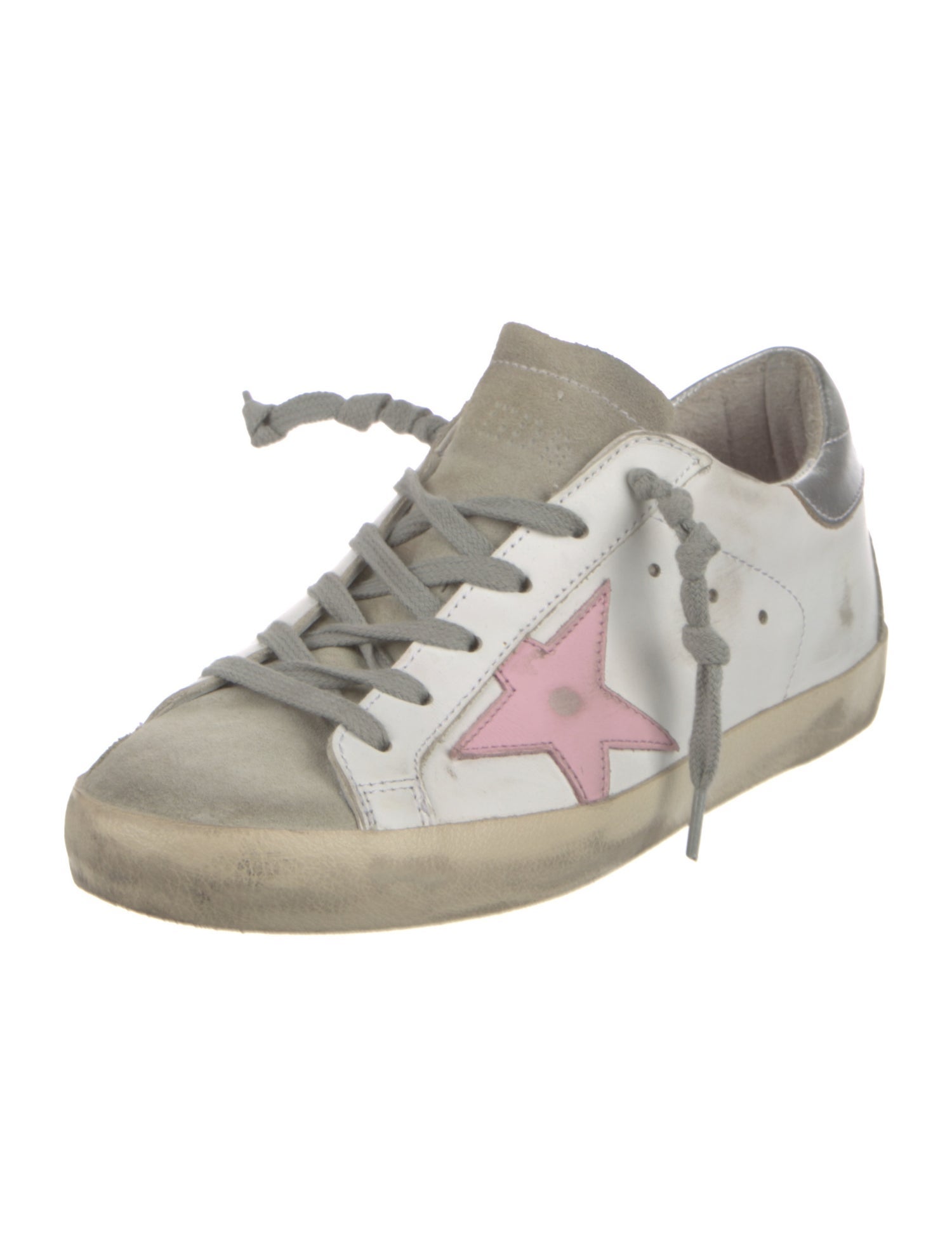 Golden Goose Leather Graphic Print Sneakers