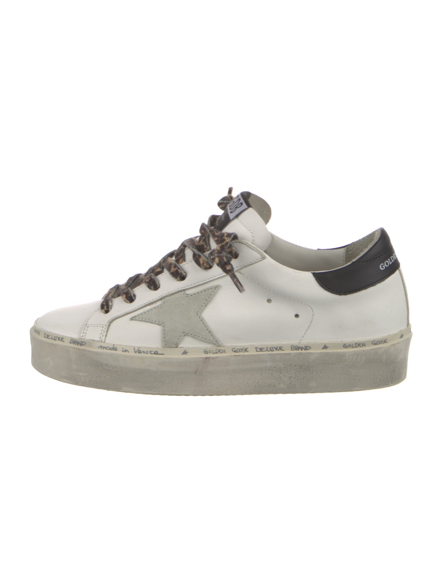 Golden Goose Leather Graphic Print Sneakers