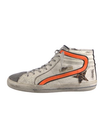 Golden Goose Leather Colorblock Pattern Sneakers
