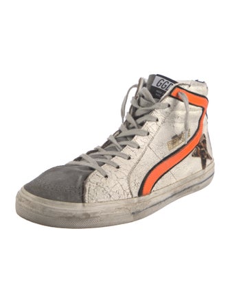 Golden Goose Leather Colorblock Pattern Sneakers