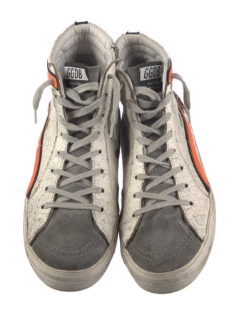 Golden Goose Leather Colorblock Pattern Sneakers