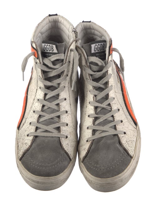 Golden Goose Leather Colorblock Pattern Sneakers
