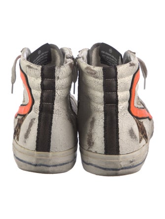 Golden Goose Leather Colorblock Pattern Sneakers