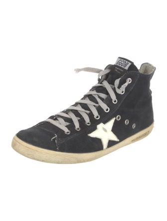 Golden Goose Suede Colorblock Pattern Sneakers
