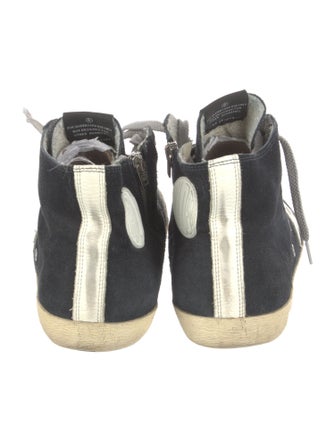 Golden Goose Suede Colorblock Pattern Sneakers