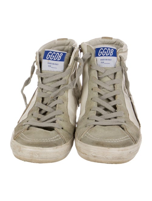 Golden Goose Leather Graphic Print Sneakers