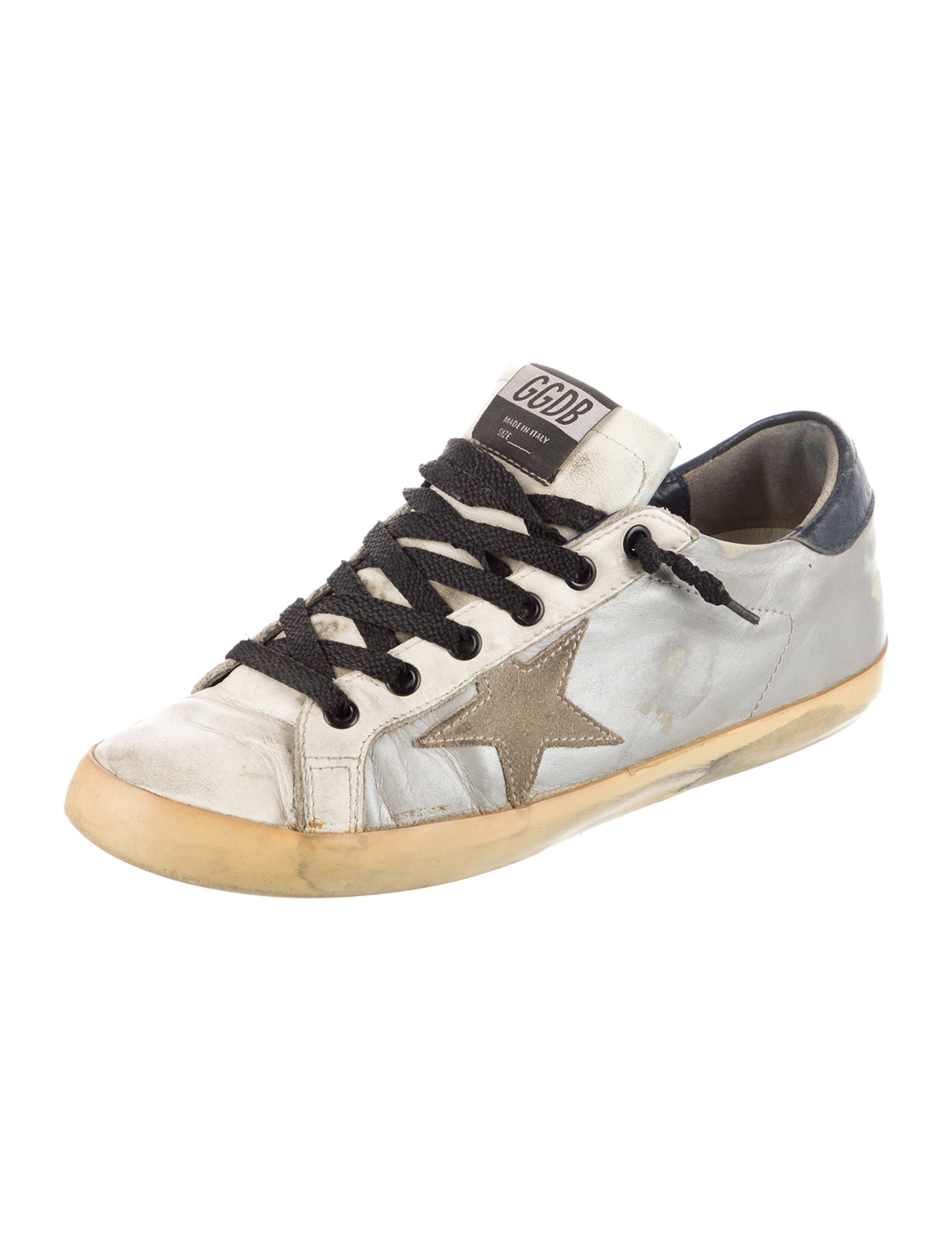 Golden Goose Leather Distressed Accents Sneakers