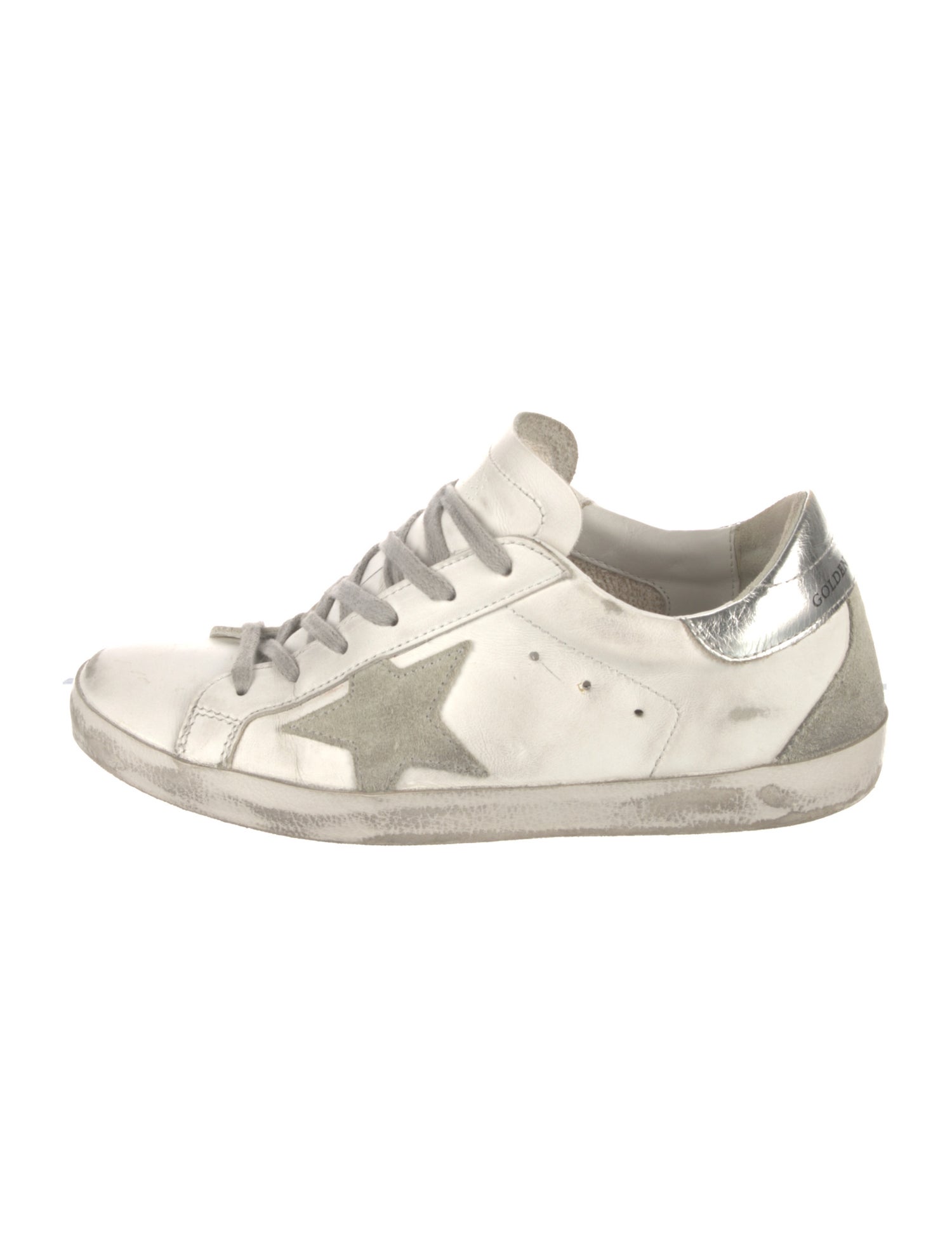 Golden Goose Leather Graphic Print Sneakers