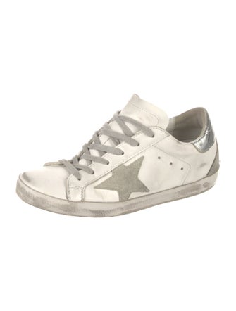 Golden Goose Leather Graphic Print Sneakers
