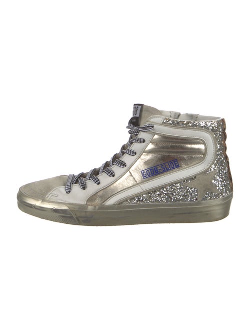 Golden Goose Leather Colorblock Pattern Sneakers