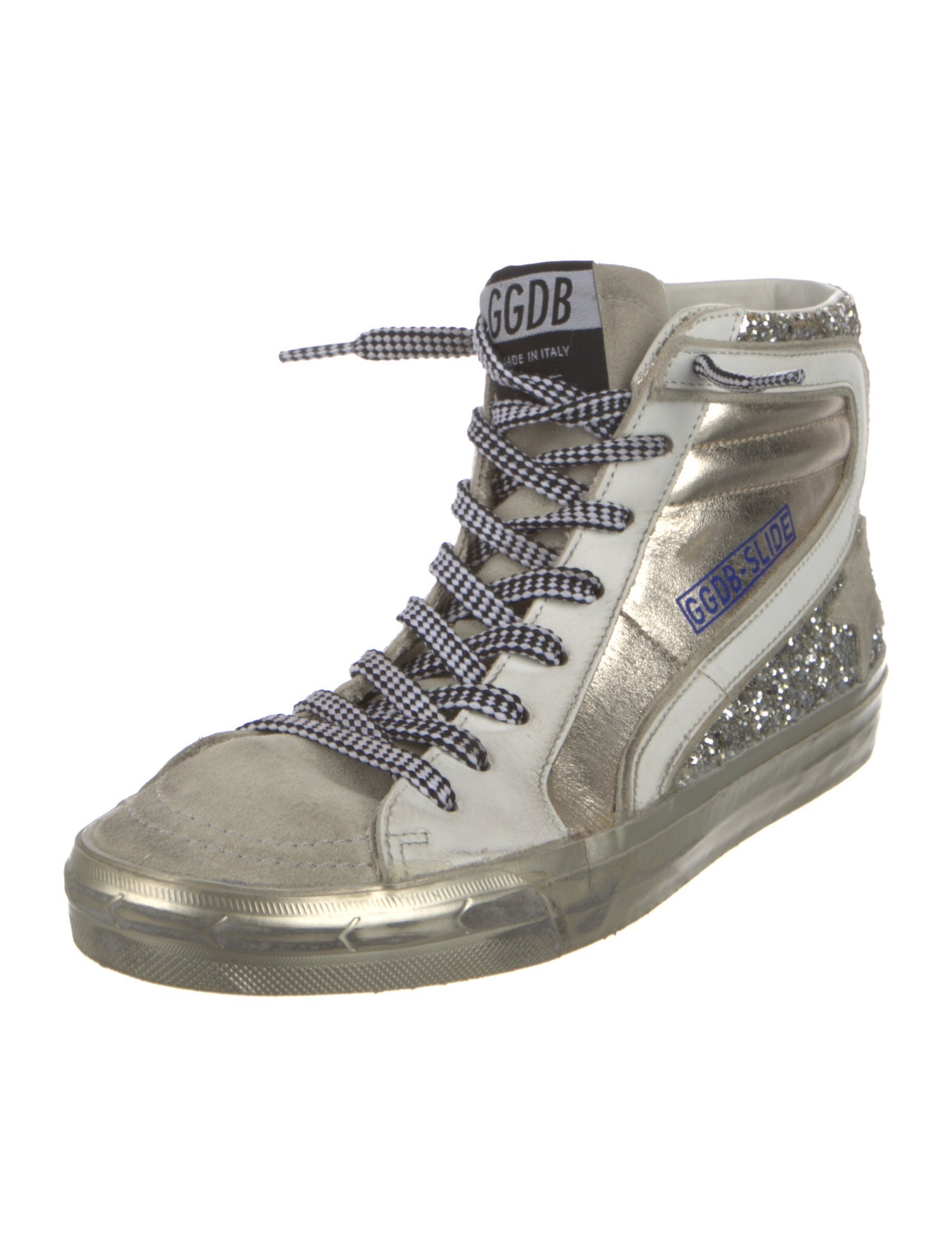 Golden Goose Leather Colorblock Pattern Sneakers