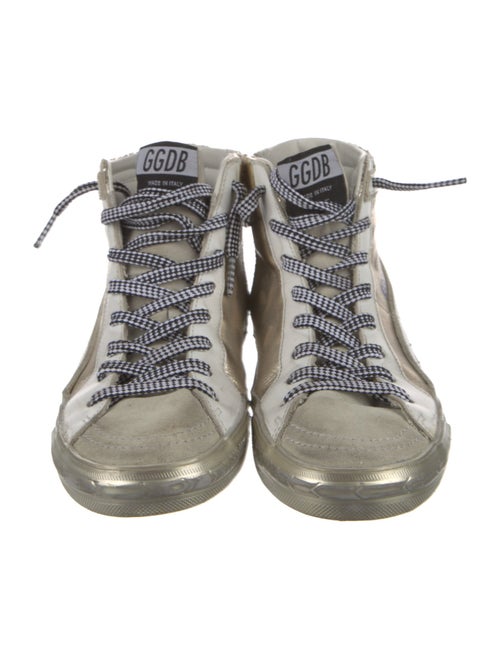 Golden Goose Leather Colorblock Pattern Sneakers