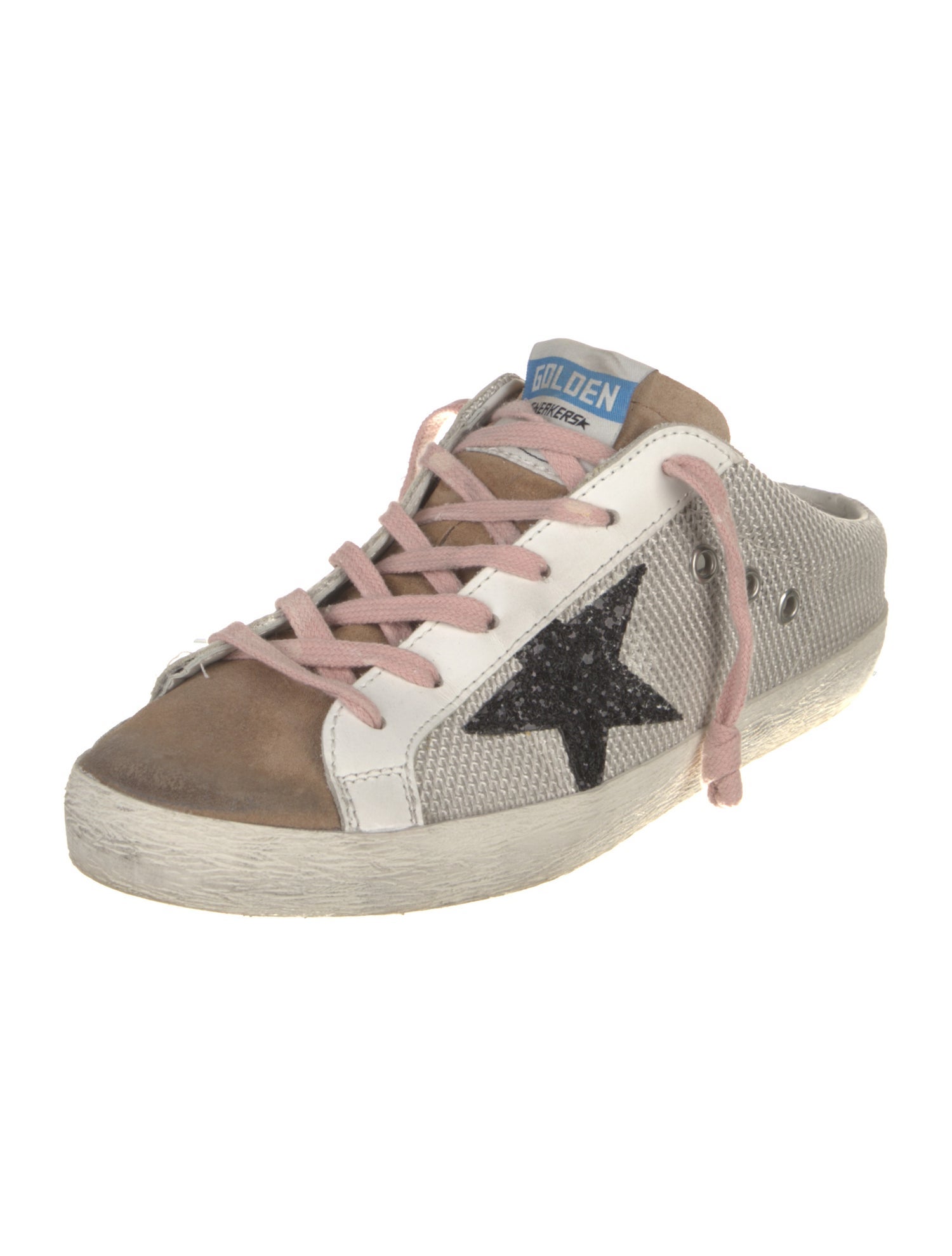 Golden Goose Suede Colorblock Pattern Sneakers