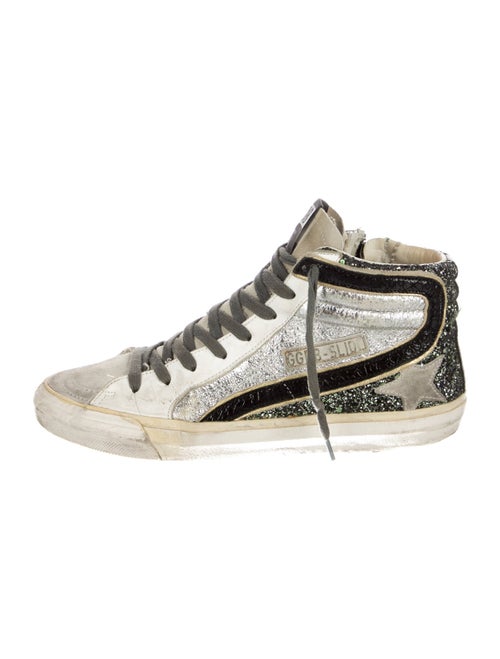 Golden Goose Leather Colorblock Pattern Sneakers