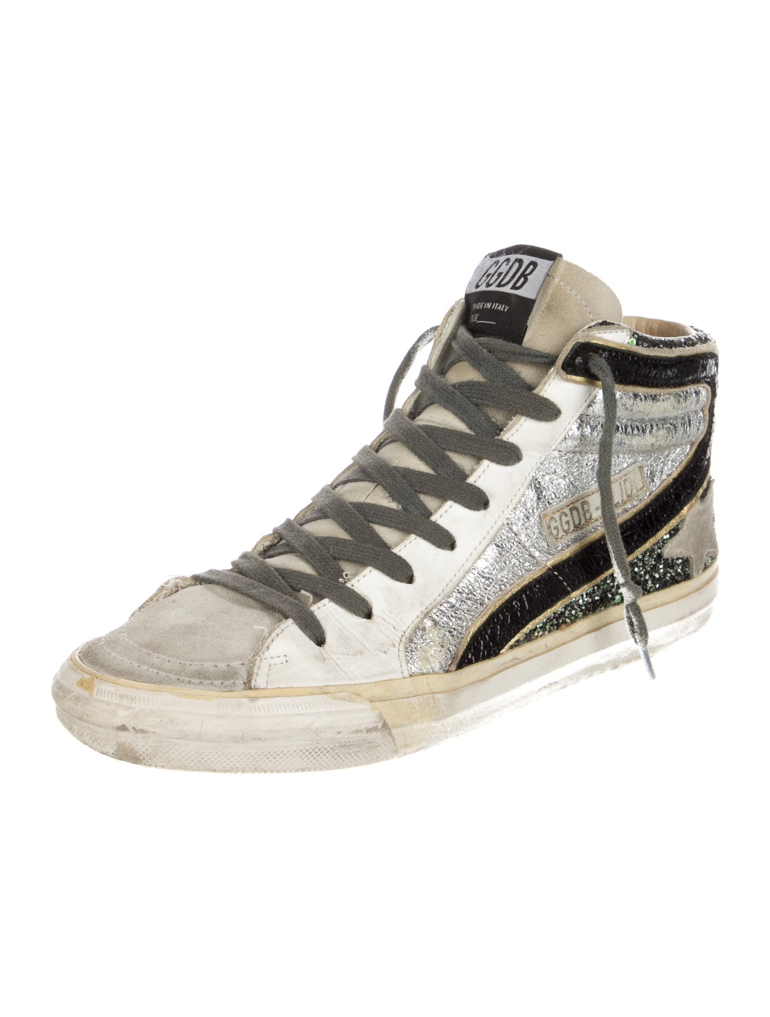 Golden Goose Leather Colorblock Pattern Sneakers