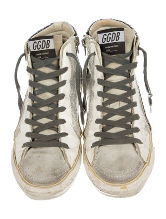 Golden Goose Leather Colorblock Pattern Sneakers