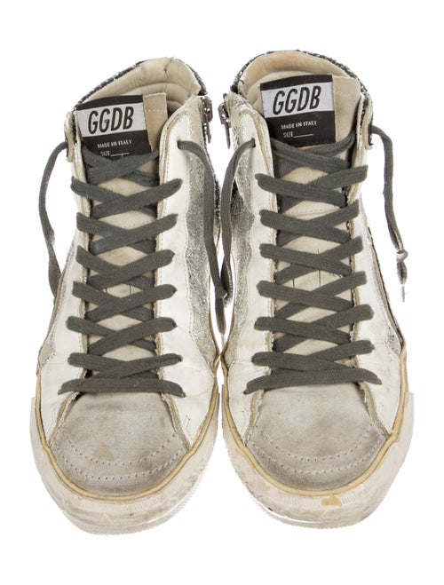Golden Goose Leather Colorblock Pattern Sneakers