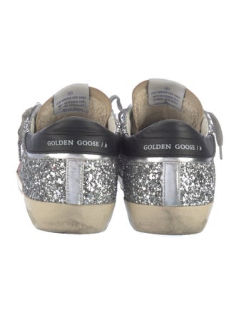 Golden Goose Leather Glitter Accents Sneakers