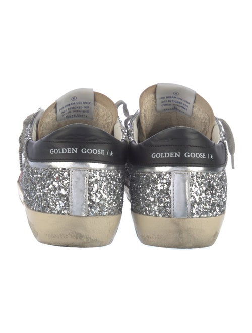 Golden Goose Leather Glitter Accents Sneakers