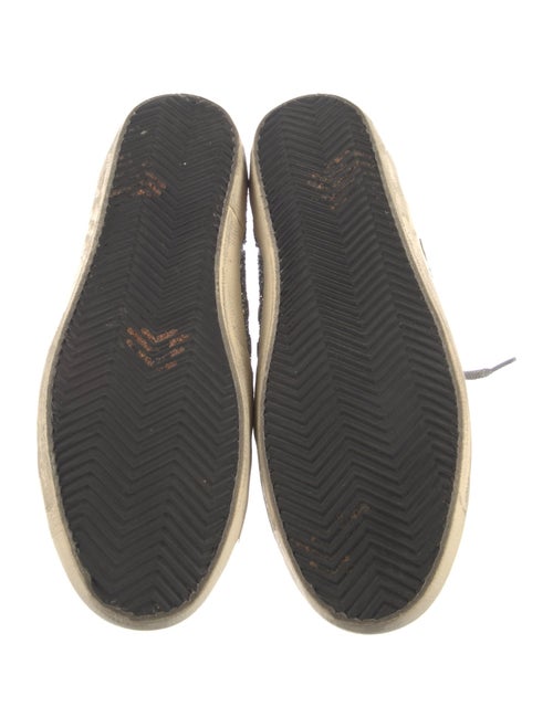 Golden Goose Leather Glitter Accents Sneakers