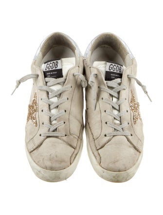 Golden Goose Suede Glitter Accents Sneakers