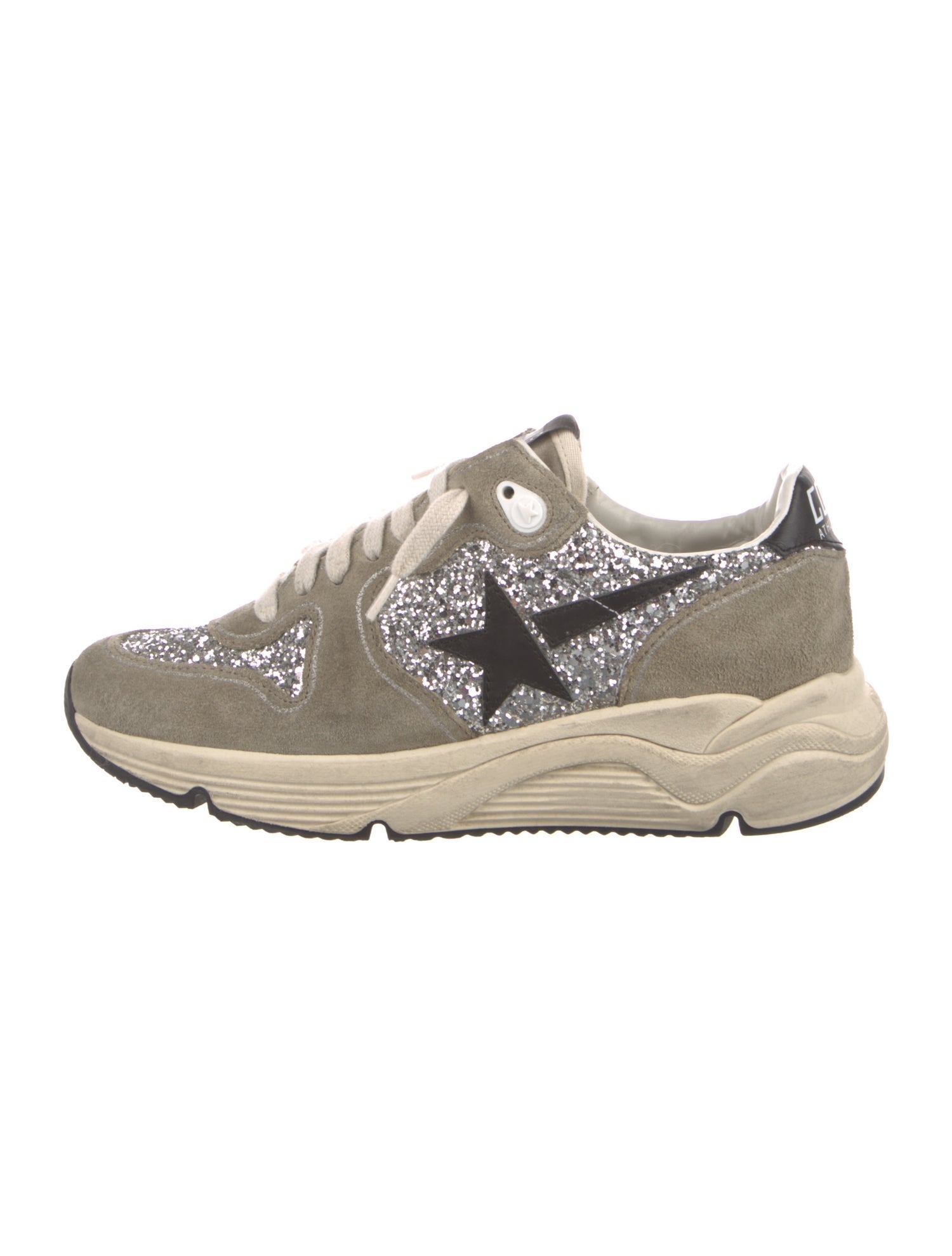 Golden Goose Suede Glitter Accents Sneakers
