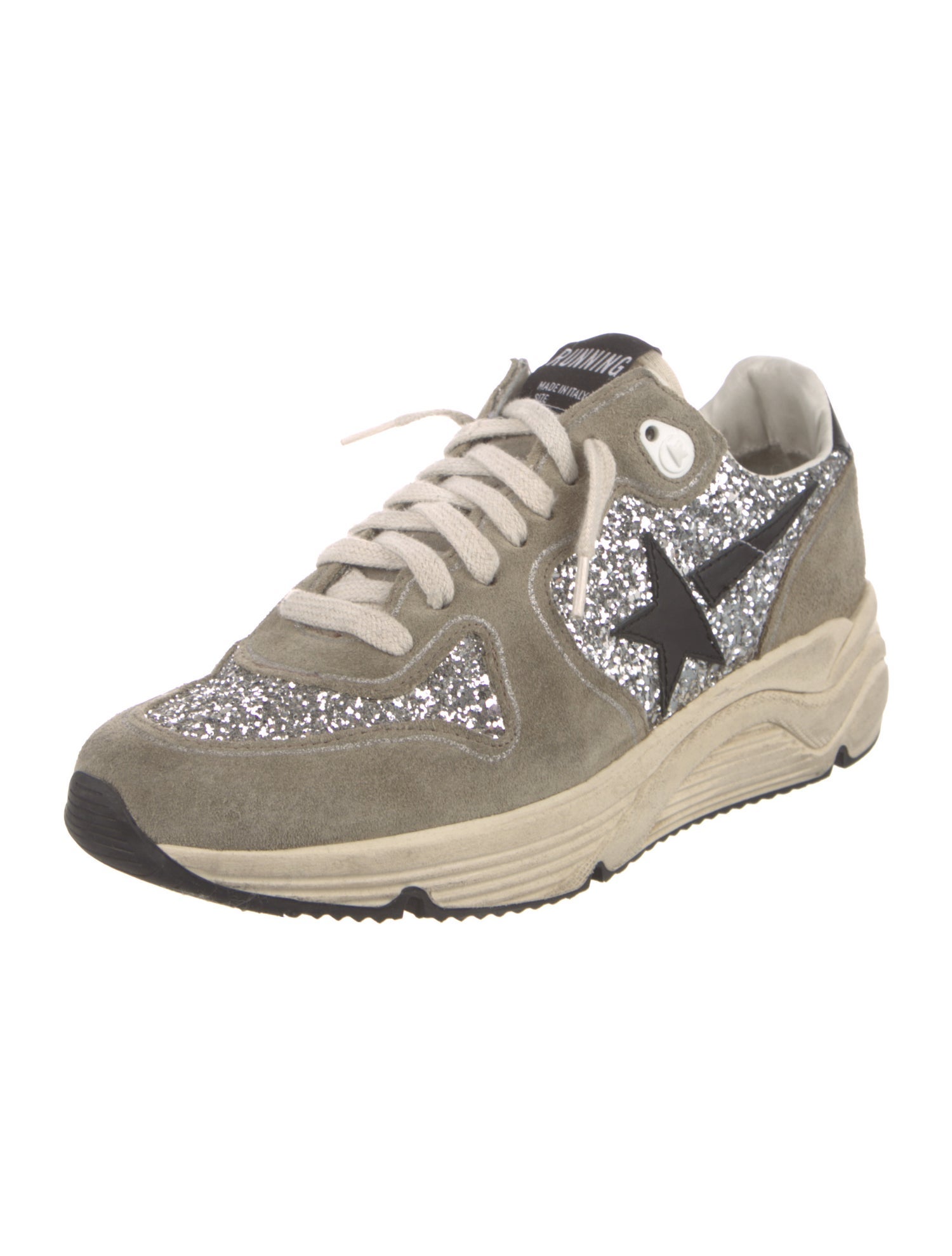 Golden Goose Suede Glitter Accents Sneakers