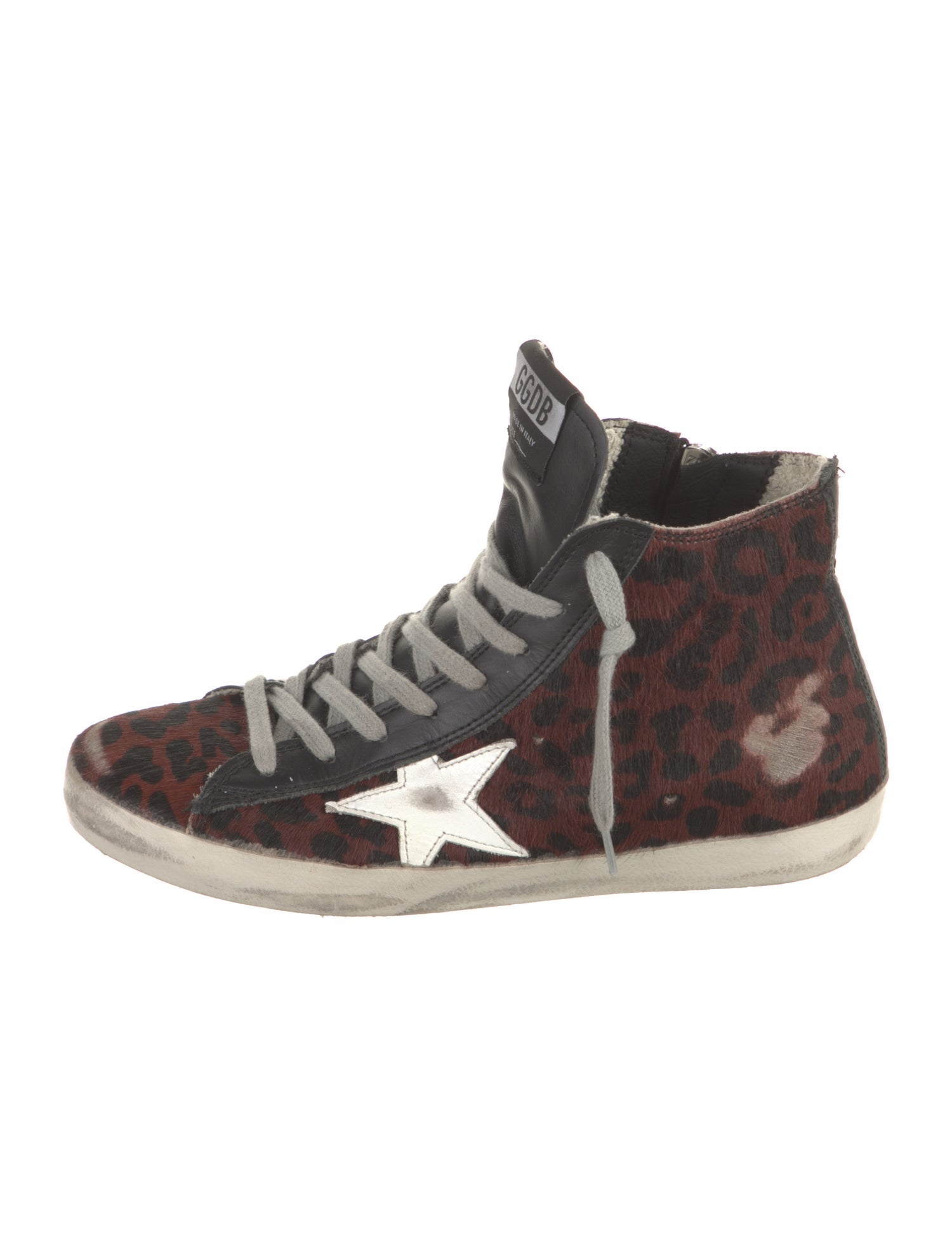 Golden Goose Ponyhair Animal Print Sneakers