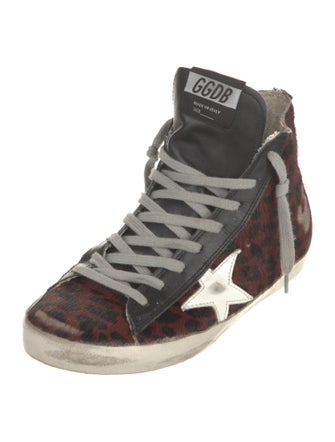 Golden Goose Ponyhair Animal Print Sneakers