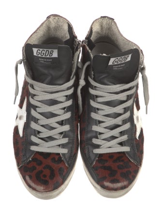 Golden Goose Ponyhair Animal Print Sneakers