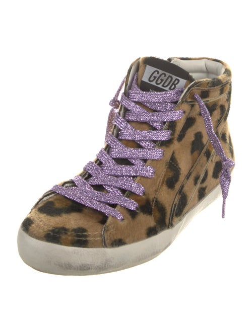 Golden Goose Suede Animal Print Sneakers