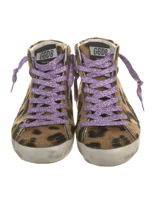 Golden Goose Suede Animal Print Sneakers