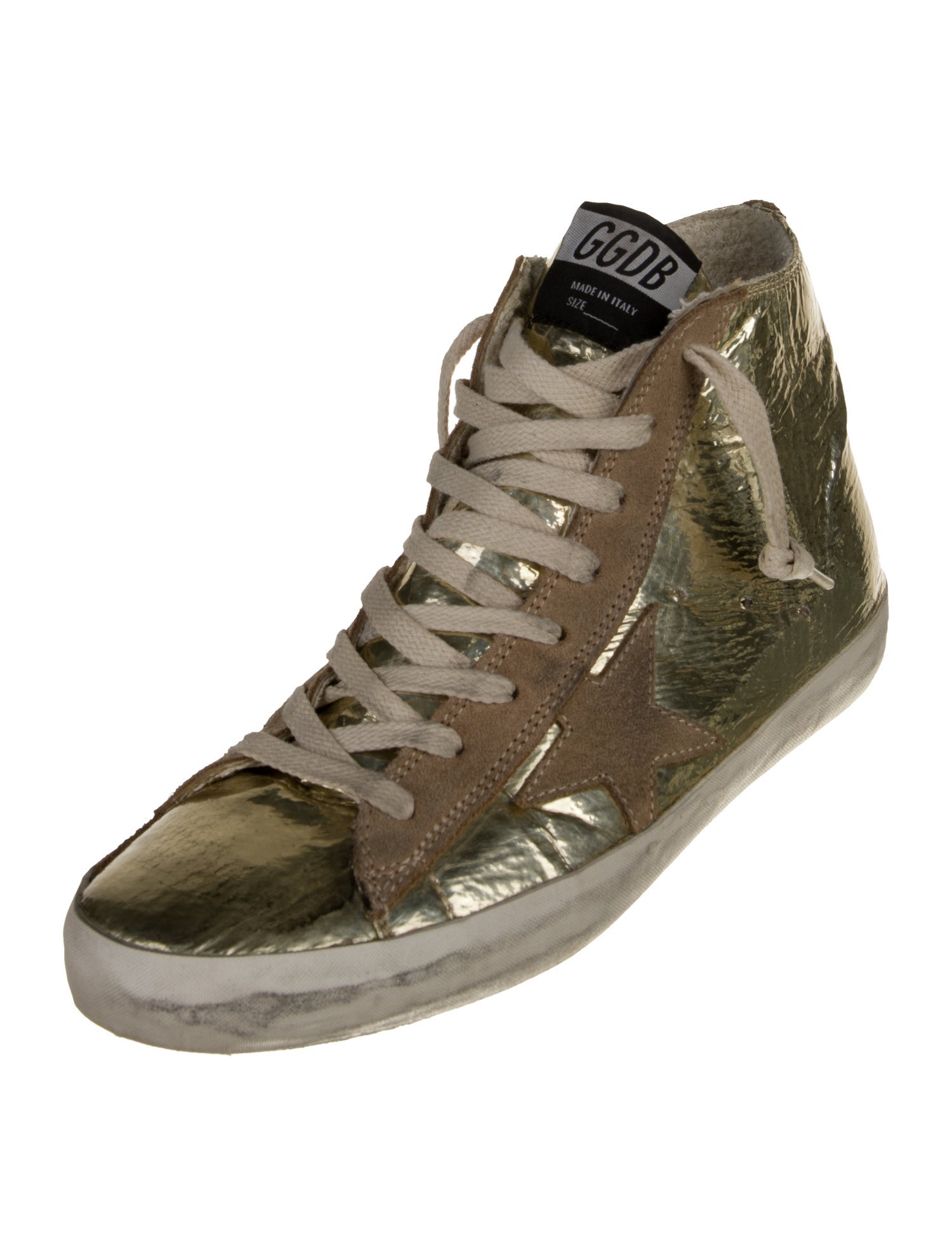 Golden Goose Leather Colorblock Pattern Sneakers