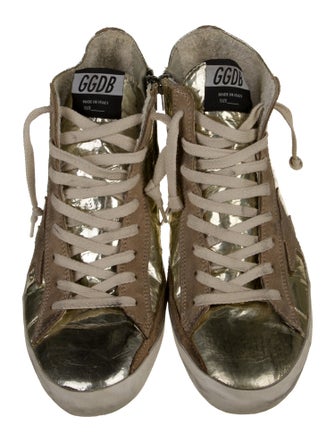 Golden Goose Leather Colorblock Pattern Sneakers