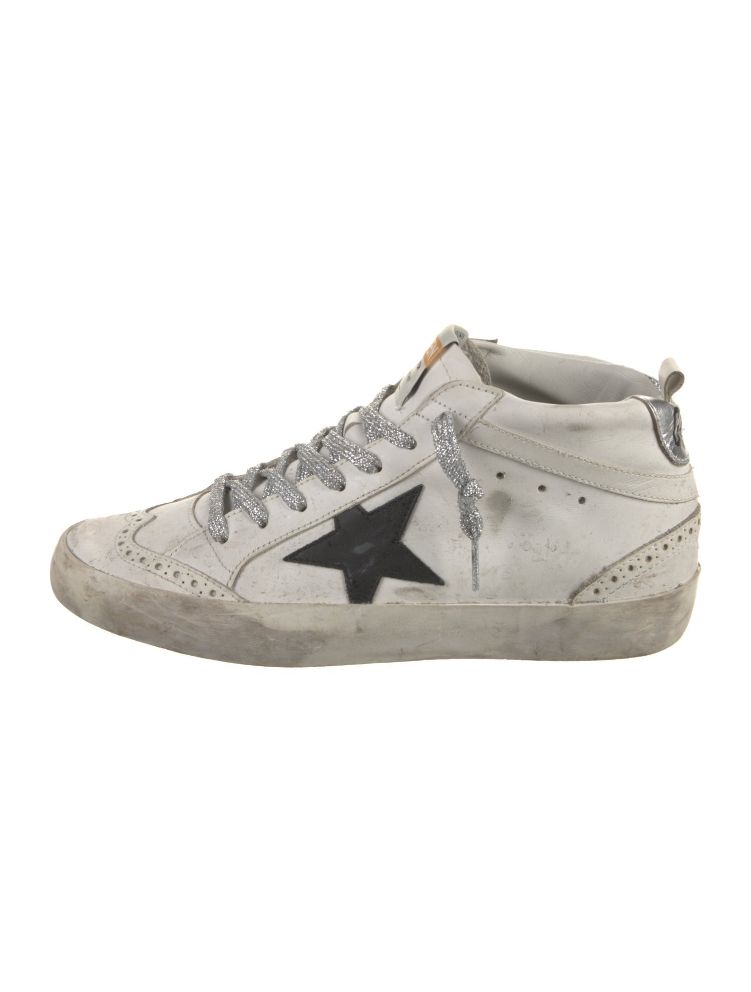 Golden Goose Leather Graphic Print Sneakers