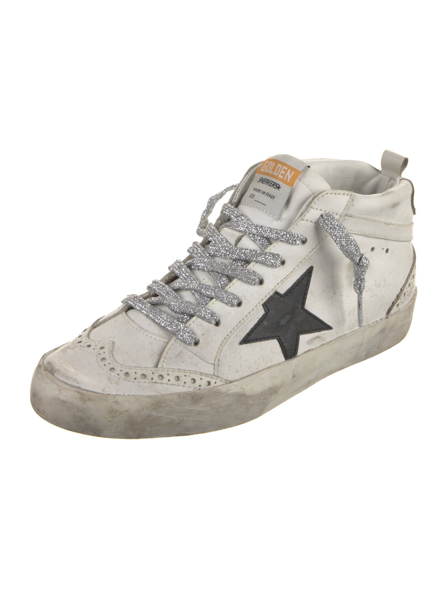 Golden Goose Leather Graphic Print Sneakers