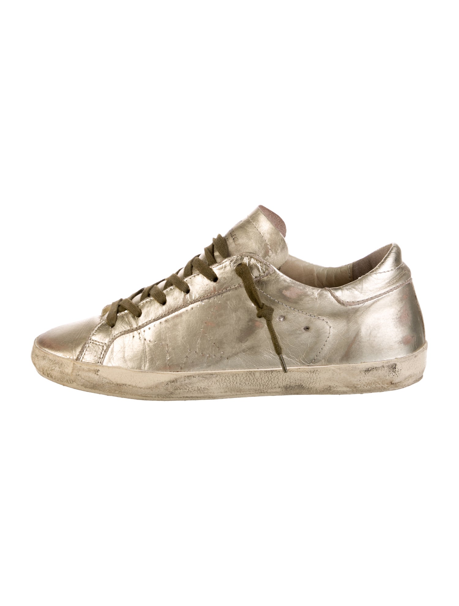 Golden Goose Leather Distressed Accents Sneakers