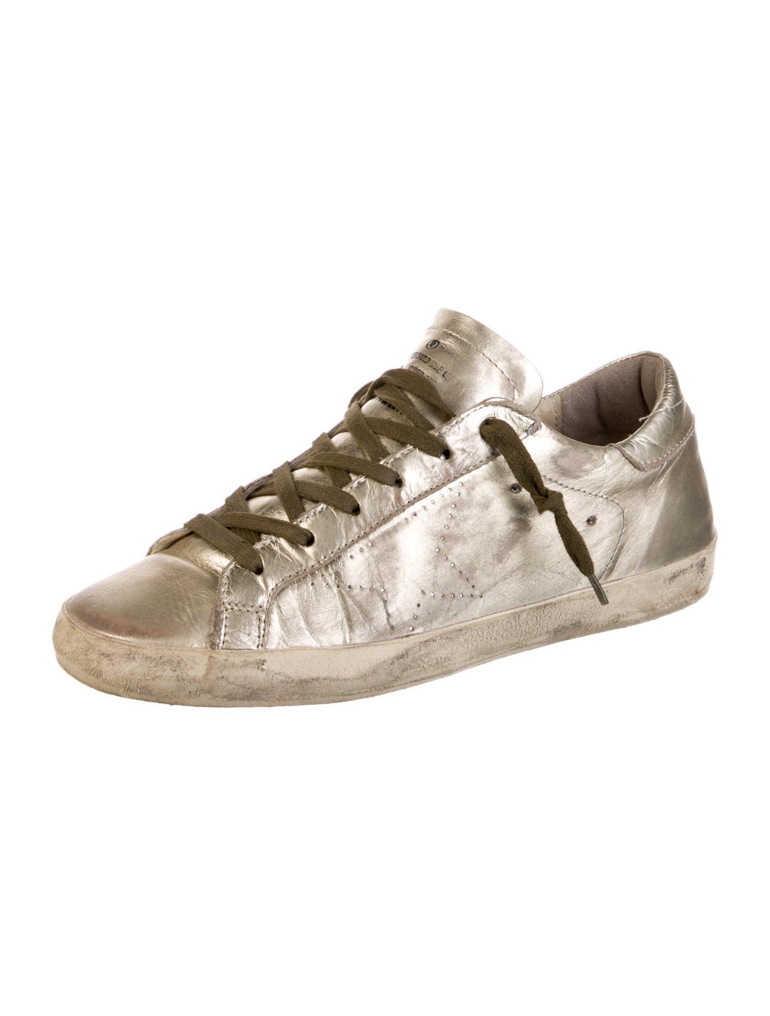 Golden Goose Leather Distressed Accents Sneakers