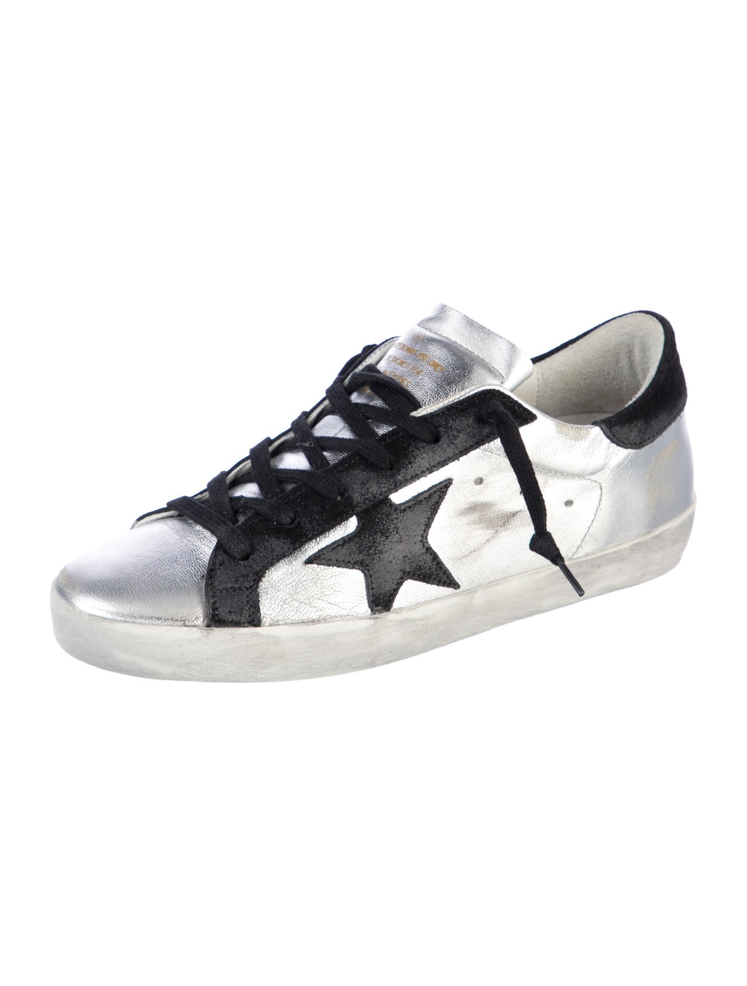 Golden Goose Leather Colorblock Pattern Sneakers