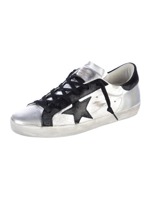 Golden Goose Leather Colorblock Pattern Sneakers
