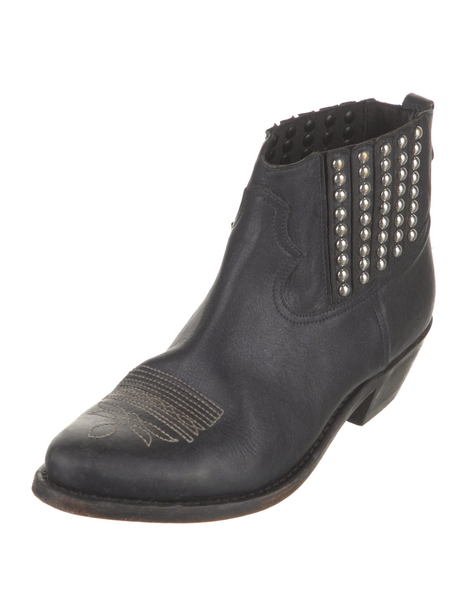 Golden Goose Leather Glitter Accents Rain Boots