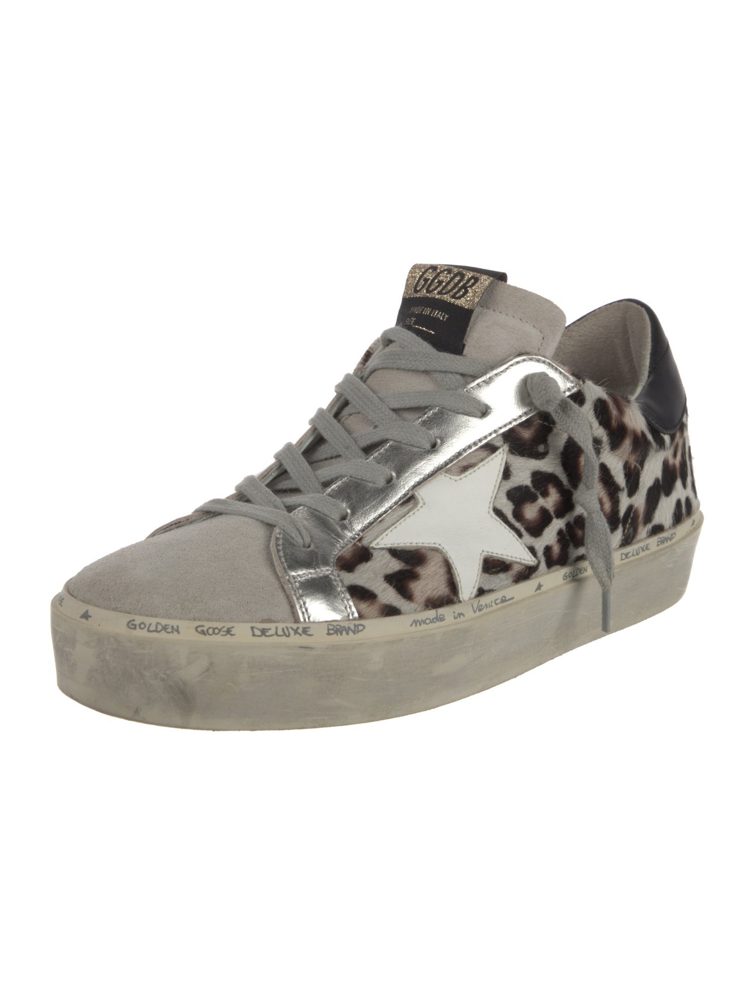 Golden Goose Ponyhair Animal Print Sneakers