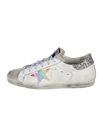 Golden Goose Leather Colorblock Pattern Sneakers